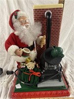 Animated Cook Stove Santa Claus