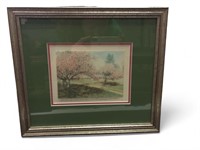 Framed Wallace Nutting Etching "Orchard Shadows"