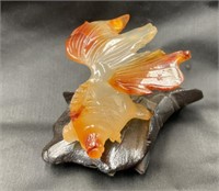 Glass Koi Fish With A Stand