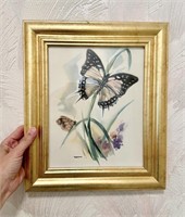 Butterfly Framed Art in Master Bathroom