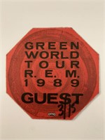 R.E.M Green World Tour 1989 Guest Pass