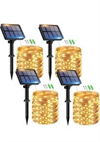 (New) (4 pack) Solar String Lights Outdoor,