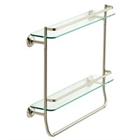 Delta 20 in. W Double Glass Shelf with Towel Bar