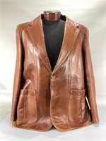 70's Leather Jacket -Good Condition -Classic Tan