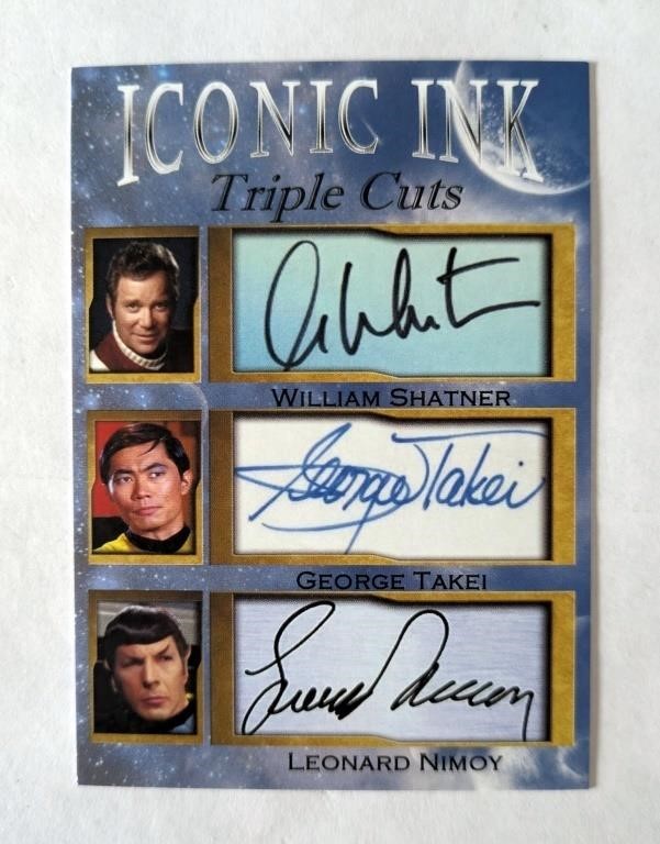 Star Trek Iconic Ink Shatner Takei Nimoy Facs Auto