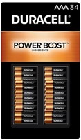 Duracell Power Boost AAA Alkaline Batteries, 34 Ct