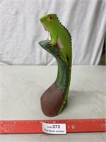 Carved Lizard Wooden Statue