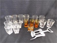 Lg. lot of shot glasses (17) - corkscrew