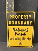 National Forest Property Boundary Sign
