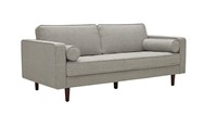 Mid-Century Sofa with Wood Legs | 74" | Light Grey