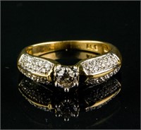 14k Gold Black Diamond Ring