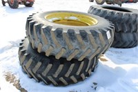 2 FS 18.4 x 38 Tires On JD Big Hole Rims #