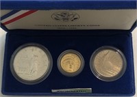1986 UNC Statute of Liberty 3-Coin Set