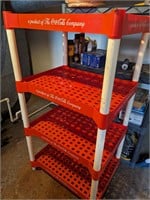 Red and White Plastic Shelf Unit
