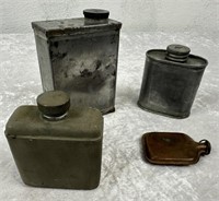 Lot Of 4 Vintage Oil Tins