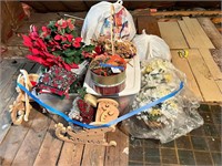 Christmas decor, flowers, baskets