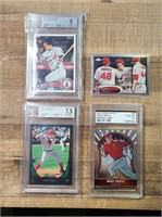 4 Mike Trout Rookie cards 2011 Topps Update US175