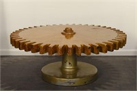 WOODEN GEAR FORM COFFEE TABLE