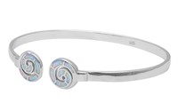 Silver White Opal Creation Spiral Bracelet