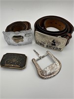 Well Worn Vintage Leather Belts and Buckles Lot