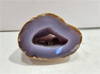Purple Agate Geode with Fools Gold