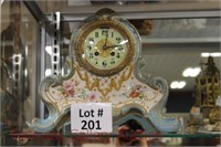 Porcelain Cased Mantle Clock: