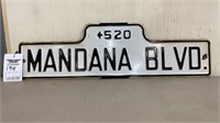 194. 520 Mandana Blvd. Porcelain Sign