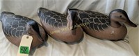 3 Wood Carved Duck Decoys