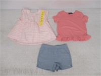 3-Pc Andy & Evan Girl's 5 Set, Short Sleeve Shirts