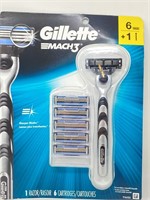New Gillette MACH3 1 Razor & 6 Cartridges Set