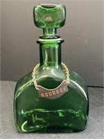 Deep green genie bottle bourbon decanter