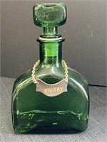 Deep green genie bottle whisky decanter