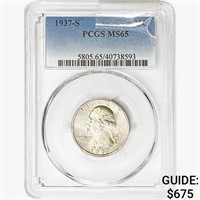 1937-S Washington Silver Quarter PCGS MS65