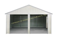21FT X 19FT DOUBLE GARAGE METAL SHED C/W: (2) 8.5F