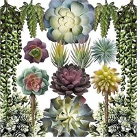 2 packs of 15 Premium Artificial Succulents Caqpo