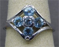 Sterling Silver topaz ring, size 9.