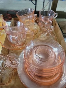 pink depression glassware