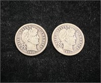 1910 & 1911 Barber Dimes