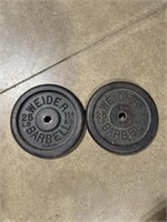 Weider Barbell 25 pound weights, set of 2