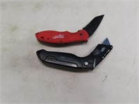 (2) 4" BeltClip Knives Milwaukee/Husky Work