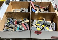 4 Boxes-Asstd Tools(Hammers, Tape Measures,