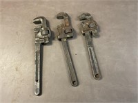 Vintage pipe wrenches-Trimont-Dunlap-Pexto