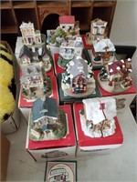 12pc Small Christmas Village Buildings