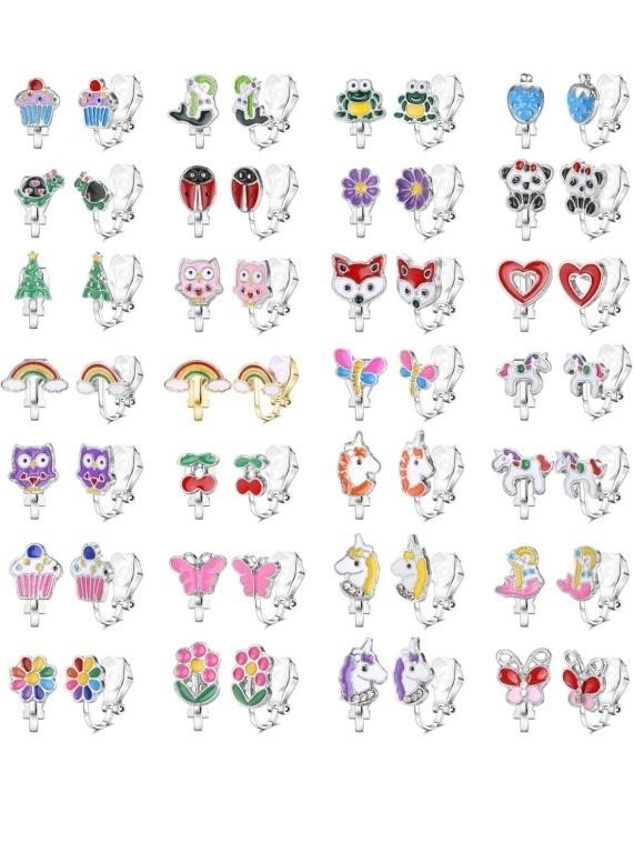 ( New ) JeryWe 28 Pairs Clip on Earrings for Non