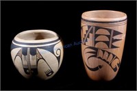 Hopi Pueblo Indian Polychrome Pottery Jars