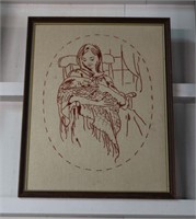 ANTIQUE Embroidery "Sample15.25" X 19"