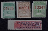 WWII 1944 Western Union Telegraph Stamps, Postal,