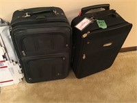 2 black travel bags