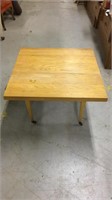 29" x 29.5" wooden table on wheels