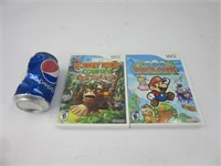 2 jeux Nintendo Wii, Paper Mario et Donkey Kong